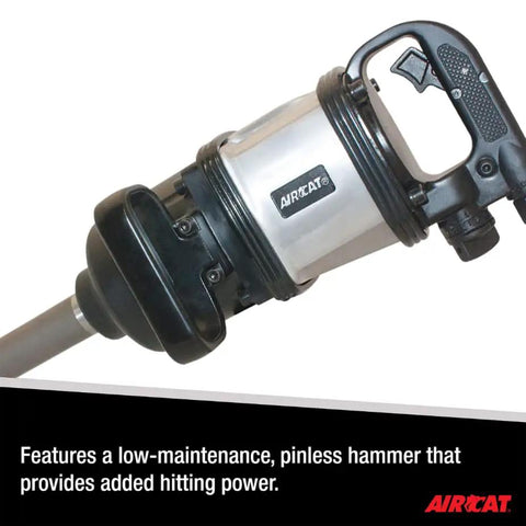 1 Inch Straight Air Powered Impact Wrench With 8 Inch Extended Anvil And 2500 Foot Pounds Of Knucklebusting Torque Pinless Hammer Construction Brushed Aluminum Housing Rig Ready Beast