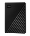 Black 5TB Portable External Hard Drive with Ransomware Defense and Password Protection, USB 3.1 and USB 3.0, front view
