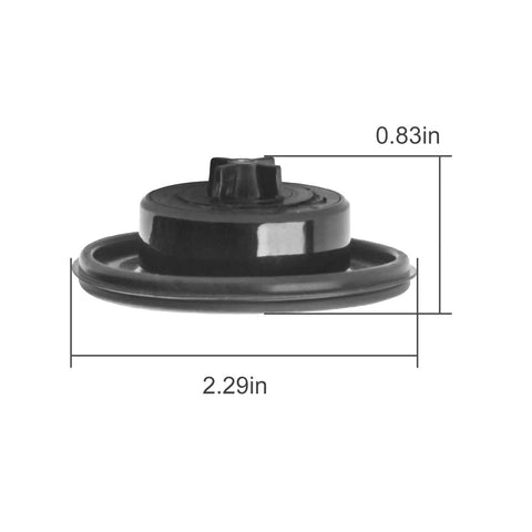 Diaphragm valve side view, black plastic, for Irritrol 2400/2600/2700DPR 3/4–1 in