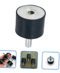 Heavy Duty Round Rubber Vibration Damping Mounts Four Pack Rock Solid Anti Shock Isolation Pads for Air Compressors featuring threaded metal insert.