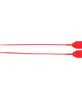Red Plastic Tamper Seals With Self Locking Zip Ties For Fire Extinguishers Pull-Tite Security Tags Numbered Disposable Seals No Hassle 10 Inch 100 Pieces For Fire Safety Inspections And Luggage Security, shown in side view.