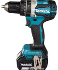 Heavy-Duty 18V Brushless Cordless Drill And Driver Combo Kit With Two 5.0Ah Lithium Batteries Fast Charger And Rugged Case, side view.