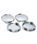 Set Of Four Heavy Duty Wheel Center Caps For Cars Silver, 2.48 Inch ABS covers showcasing shiny scratch-resistant finish.