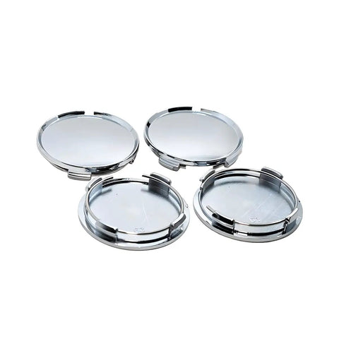 Set Of Four Heavy Duty Wheel Center Caps For Cars Silver, 2.48 Inch ABS covers showcasing shiny scratch-resistant finish.