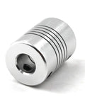 Top Shelf Beam Flex Shaft Coupler 5MM To 8MM Motor Adapter Beefy Aluminum Build 25MM length for 3D Printers and CNC Routers.