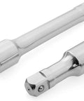 Two 4 inch extensions from 21 Piece 3/4 Inch Drive Socket Set With Case Includes 16 SAE Sockets From 7/8 Inch To 2 Inch 3/4 Inch Ratchet Flex Breaker Bar And Two 4 Inch Extensions Durable Auto Home Maintenance Tool Kit