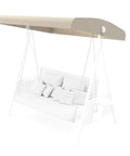 Waterproof Swing Canopy Replacement For 3 Seater Patio Chairs No-Fuss Easy Install Top Cover Beige 210D Oxford Cloth