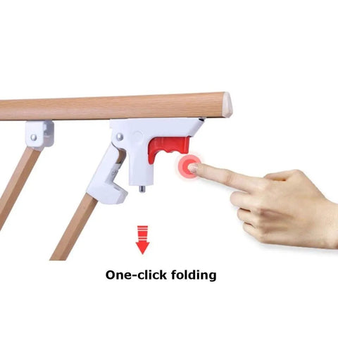 Foldable Bed Rail Guard For Elderly And Kids, one-click folding button with assist handle