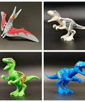 20 Piece Dino Figures Set For Jurassic World Building Blocks with Pterodactyl, T Rex, and Velociraptor, 2-5 inches tall, ABS plastic