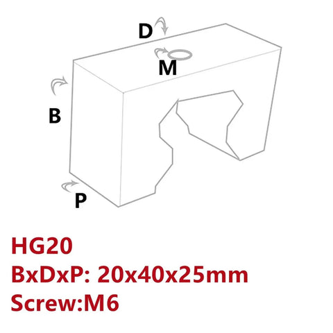 Fixed Block For Linear Guide Rail HG15 HG20 4 Pack Cross Roller Guide Block Black Position Locking Ring For Precise Slider Stabilization Rugged Build Easy Mounting Boosts Efficiency HG20 20x40x25mm M6