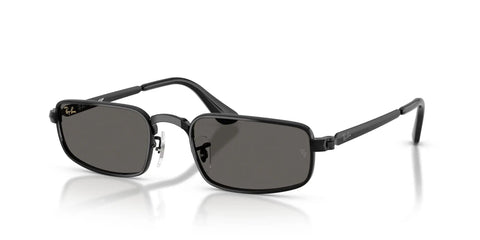 ASAP Rocky RB3927 Wired Metal Collection Rectangular Sunglasses in black with dark grey lenses, 54mm lens width.