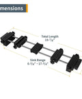 Dimensions of Adjustable Whetstone Stone Holder With Non Slip Base For Secure Knife Sharpening; total length 19-7/8 inches