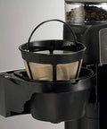 Totally Automatic Bean To Cup Coffee And Tea Maker With Built In Grinder showing removable reusable filter basket.