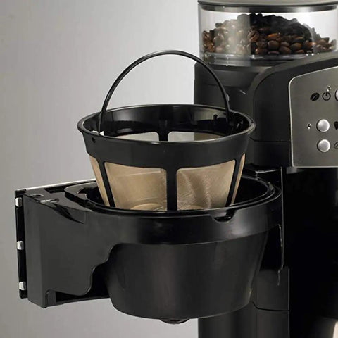 Totally Automatic Bean To Cup Coffee And Tea Maker With Built In Grinder showing removable reusable filter basket.