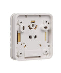Back view of Wall Mount Thermostat 1V Surface White Finish No Fuss Home HVAC Controller With Easy Read Display Durable