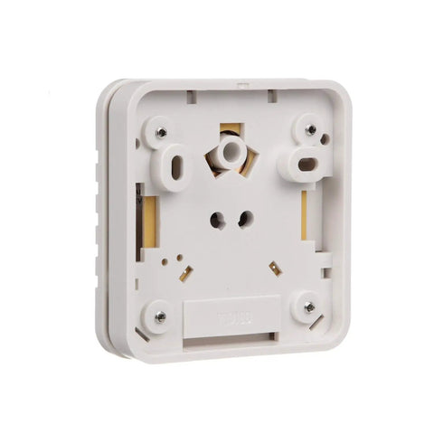 Back view of Wall Mount Thermostat 1V Surface White Finish No Fuss Home HVAC Controller With Easy Read Display Durable