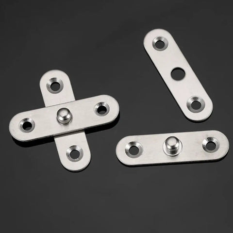 Hidden Door Pivot Hinges 12 Pack Heavy Duty Stainless Steel Rotating Hinges for cabinets with four visible pieces on black background.