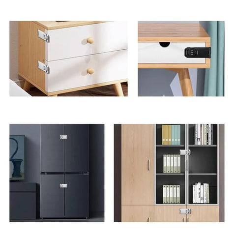 Rugged Three Digit Cabinet Lock With Mechanical Dial Cam on various office and home furniture for security