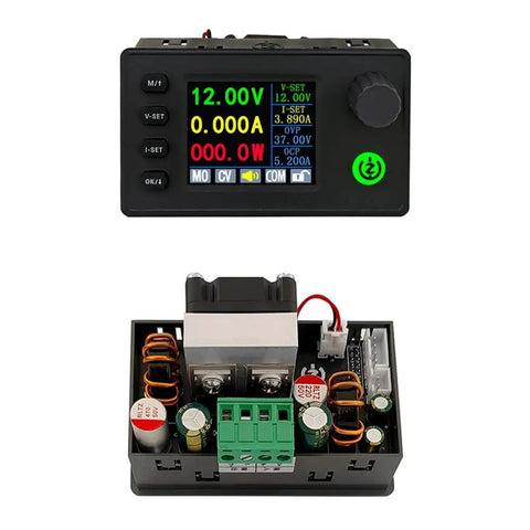 Buck Boost DC Adjustable Voltage Regulator Power Supply Module With 1.8 Inch LCD Display And Built In Buzzer Alerts Anti Reverse Connection