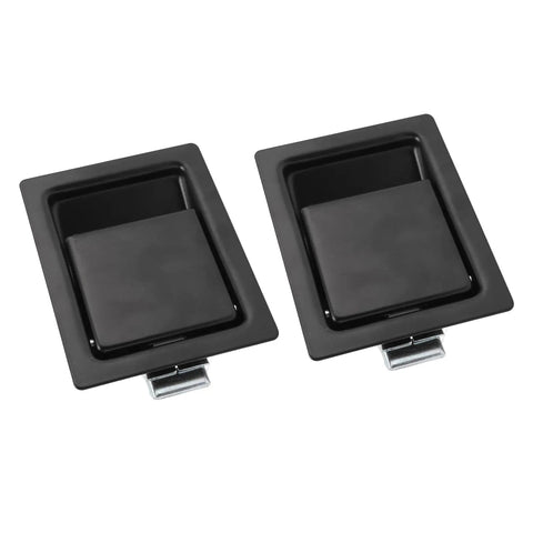 Heavy Duty Flush Mount Paddle Handle Latch Set For Trucks RVs And Rugged Toolboxes With Slick Black Coating Delivers Tough As Nails Security And Smooth Operation Daily