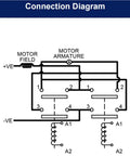 Connection diagram illustrating the wiring for Top Shelf Sw822 Replacement Contactor 48V DC 100 Amps.