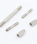Double End Pin Vise Drill Tool 0-3.1mm Manual Gimlet Hand Drill For Precision Clock Repair Jewelry Making And Small Hobby Projects With Reversible Holders Multipurpose, silver steel set