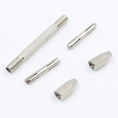Double End Pin Vise Drill Tool 0-3.1mm Manual Gimlet Hand Drill For Precision Clock Repair Jewelry Making And Small Hobby Projects With Reversible Holders Multipurpose, silver steel set