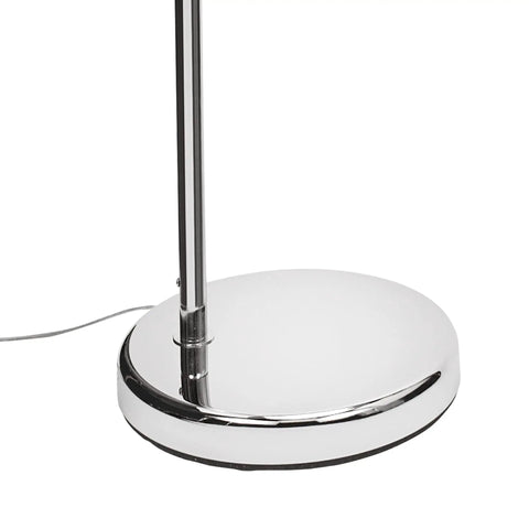 Chrome base of Mid Century Modern Curved Floor Lamp Over Sofa 74 Inch Tall Sleek Chrome Standing Lamp With Adjustable Shade For Living Room Reading Light LED Bulb Not Included.