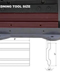 Diagram and dimensions of Compact 8 Inch Manual Sheet Metal Shear And Brake Combo For 20 Gauge Steel 90 Degree Bends Space Saving Tool.