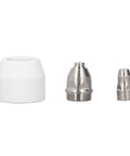 20Pack Plasma Cutter Torch Consumables Kit With Stainless Steel Electrode Nozzles And Ceramic Wear Resistant Tips for heavy duty cutting, includes ceramic and metal nozzles.