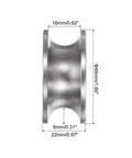 Side view of Beefy U Groove Track Wheel Set 1.89 Inch 304 Stainless Steel Sliding Gate Rollers With Double Bearings measured