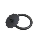 Black flower shape ring knob from 4 Pcs Vintage Style Brass Cabinet Pulls With Screws, 40mm diameter, rust resistant handle.