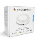 Smart Gate Opener Lite With App Control And Wireless Sensor box front, works with Apple HomeKit, Alexa, Google Assistant, IFTTT