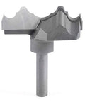 Carbide Tipped Rosette Router Bit DP-302, 2-1/2 Inch Diameter, 25/64 Inch Cutting Height, 3/8 Inch Shank, shown on white background