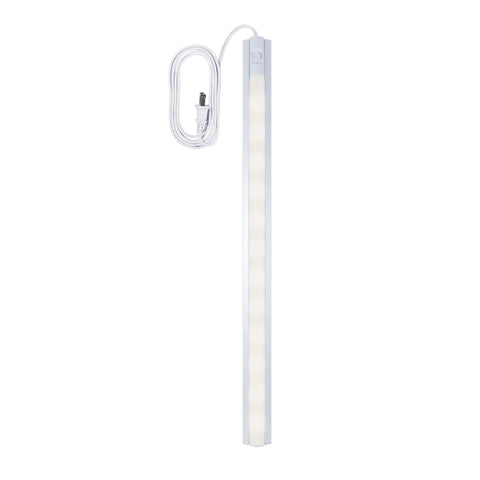 22 Inch LED Under Cabinet Light Plug In No Wiring With Built In On Off Switch Warm White 3000K 432 Lumens Plastic Housing