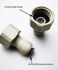 Push To Connect Tube Fittings 1/2 In NPTF To 3/8 In Tube OD Female Adapters, No Tools Needed Easy Snap In For RO Water Systems, Filtration.