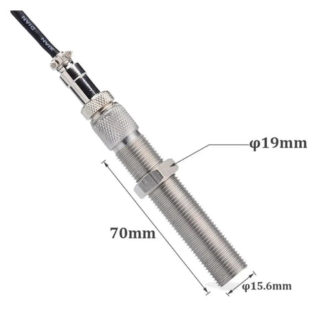 Speed Sensor Magnetic Pickup MPU RPM For Engine Generator Replacement Part Anti Vibration And Anti Interference, Stable Signal Output For Diesel Engines, Portable Generators, And Industrial Machinery, 70mm metal sensor