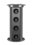 Motorized Pop Up Socket For Kitchen Countertop With Retractable Electrical Lift And Hidden Power Outlet with four sockets