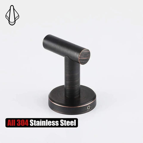Oil Rubbed Bronze Towel Hook Set 304 Stainless Steel Zero Point Eight Millimeter Thick Tube And 2mm Post Wall Mounted