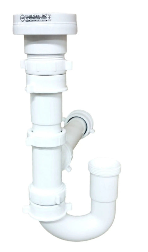 Air Admittance Valve Trap Assembly Kit With One And A Half Inch Vent, No Fuss Quick Install For Kitchen And Bathroom Sinks