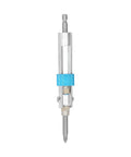 Close-up of a metal bit from 20 Piece Multi Use Fastener Tool Kit Set With Anti Rust Metal Bits In Portable Plastic Case