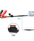20ft cable and alligator clamps with 5A PWM charge controller from the 20W Monocrystalline Solar Panel And 5A PWM Charge Kit With USB 5V Output
