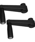 Essential 5-Inch Industrial Hand Crank Handle Set, Ergonomic Nylon Milling Machine And Lathe Wheel Grips with black rocker grips.