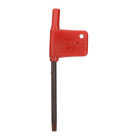 Red aluminum alloy face mill head with mounting hole and black shank for CNC milling