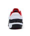 Back view of Durable Fencing Kicks For Men And Women With Breathable KPU Upper, Lightweight Rubber Torsion Sneakers, Black Red, Size 9.5