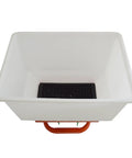 Top view of Electric Fertilizer Spreader For ATV And Tractor, 265Lb Load Capacity, 21.5 Inch Broadcast Spread, front mount.