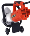 Heavy Duty Beast 3000W Electric Concrete Saw Sporting 14 Inch Blade and Wet Cutting Setup with Adjustable Angles, close-up of power handle.