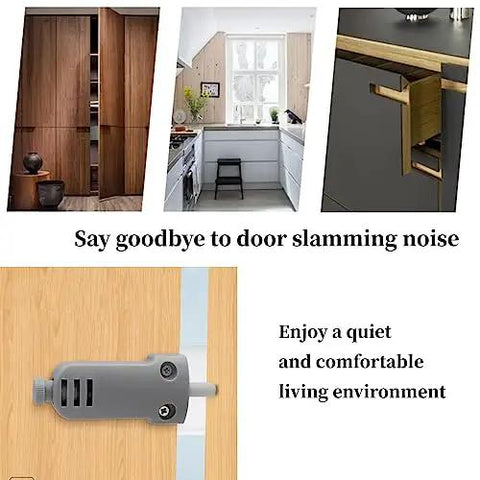 Heavy Duty 66 mm Cabinet Door Damps Engineered For A Buttery Smooth Soft Close Finish Stress Free Bolt On Setup visible in stylish kitchen.