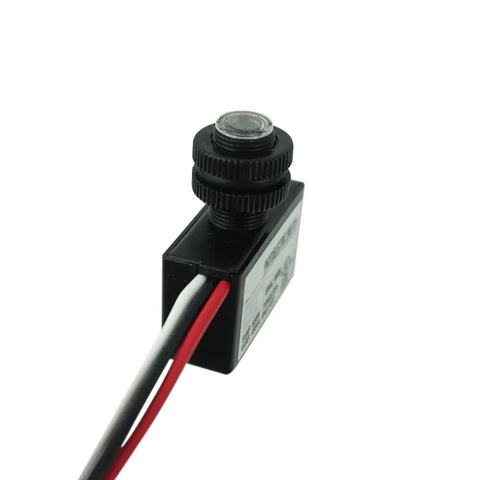 2 Pack Outdoor Dusk To Dawn Photoelectric Switches For 120V AC Lighting with sensor and wires visible
