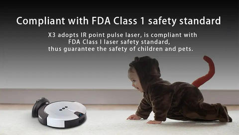 RPLIDAR X3 360 Degree 2D Lidar Sensor with child, FDA Class 1 laser safety, suitable for home robots, on carpet